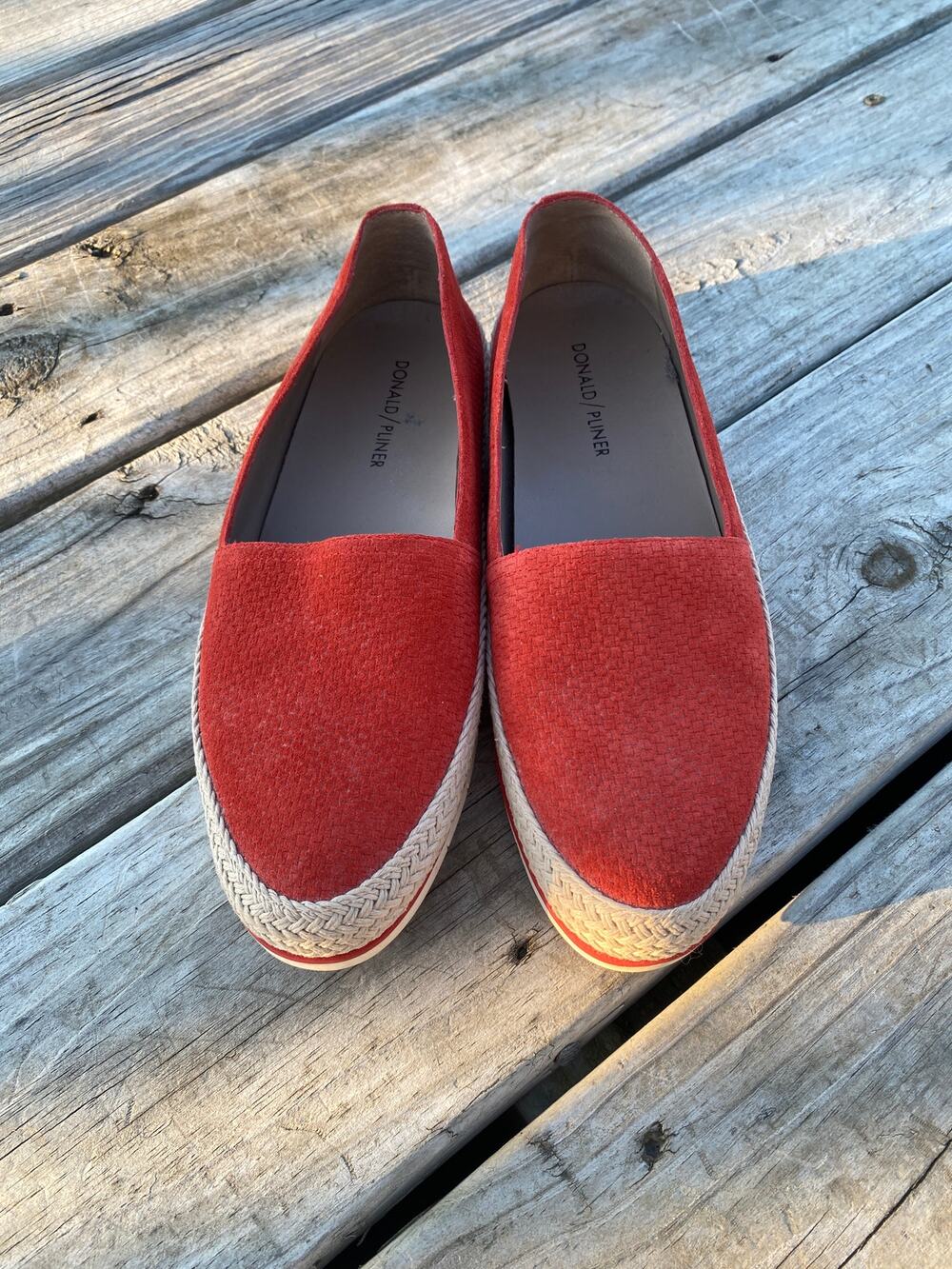 Donald Pliner Palm Espadrille Slip On Suede - Burnt Orange - Size 7M